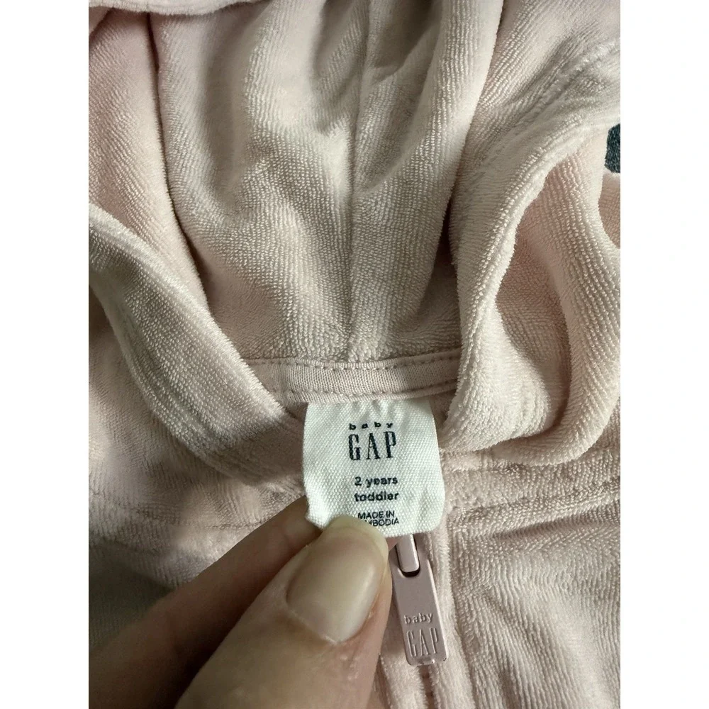 GAP Kids Girls Unicorn Terrycloth Hooded Romper Light Pink Sz 2T